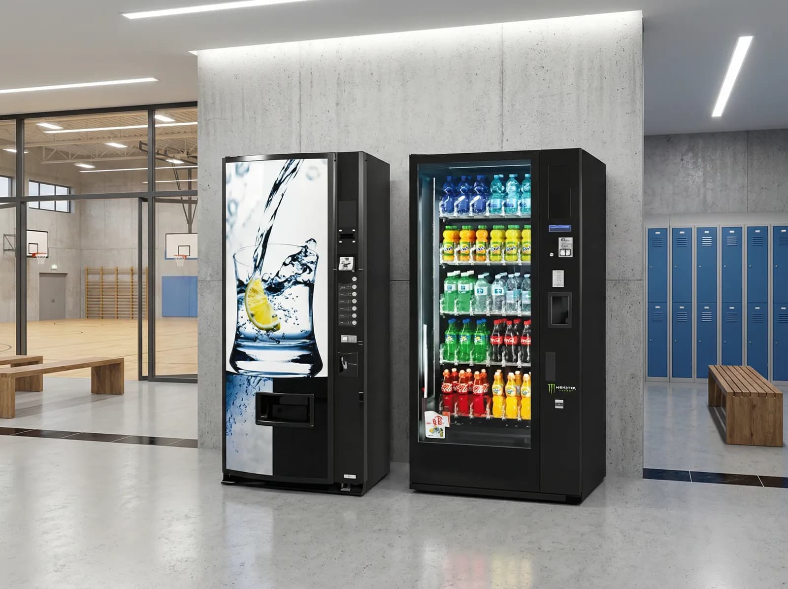 Getränkeautomat von SimplySnacks in einem Bürogebäude