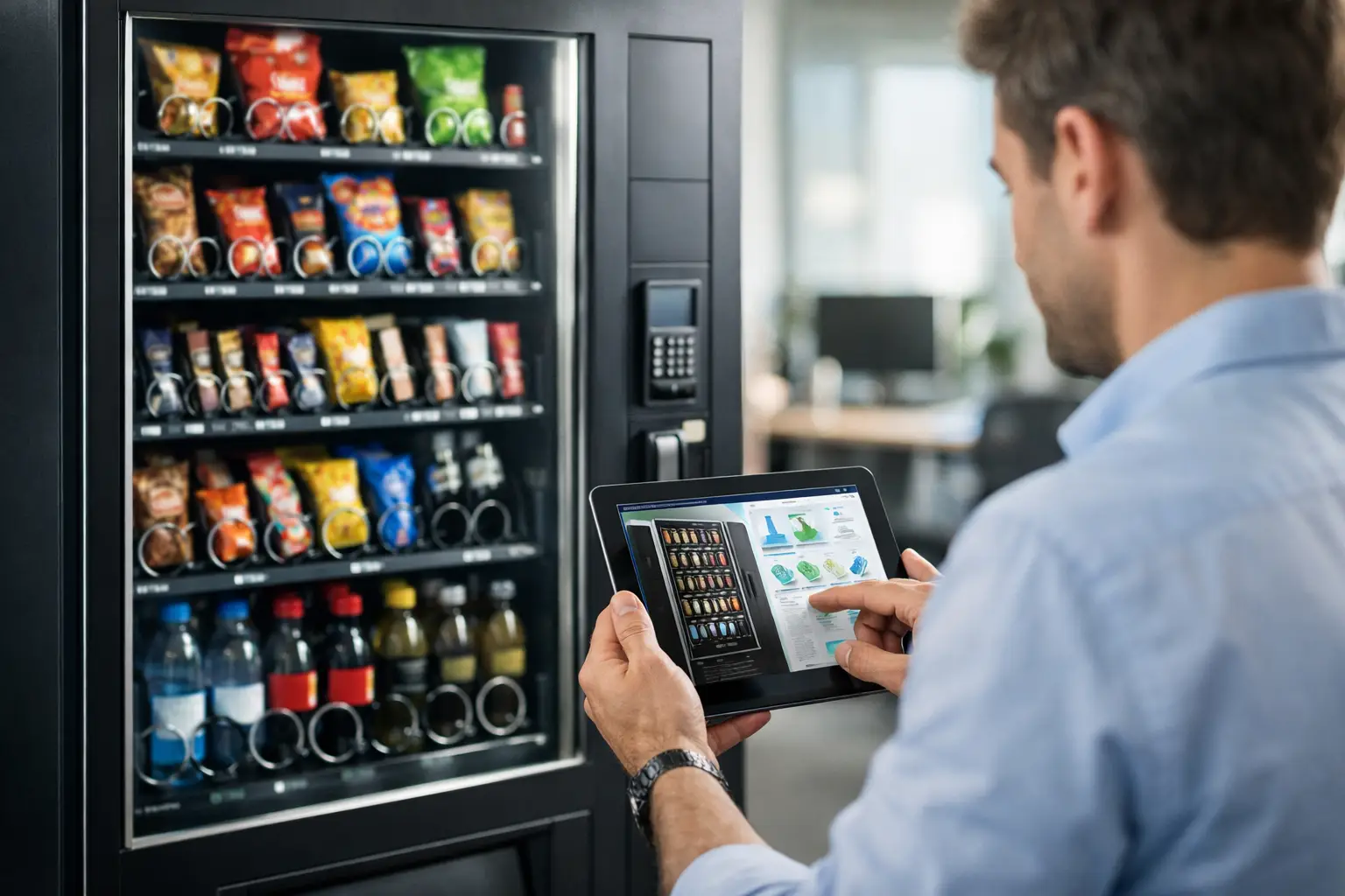 Snackautomat mit Fernwartung im Betrieb
